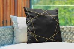 Coussins D'extérieur - Jardin - Motif Géométrique De Lignes Dorées Sur Fond Noir - 60x60 Cm 7 Coussins D'extérieur - Jardin - Motif Géométrique De Lignes Dorées Sur Fond Noir - 60x60 Cm -Jardin Meubles Magasin 1200x800 580