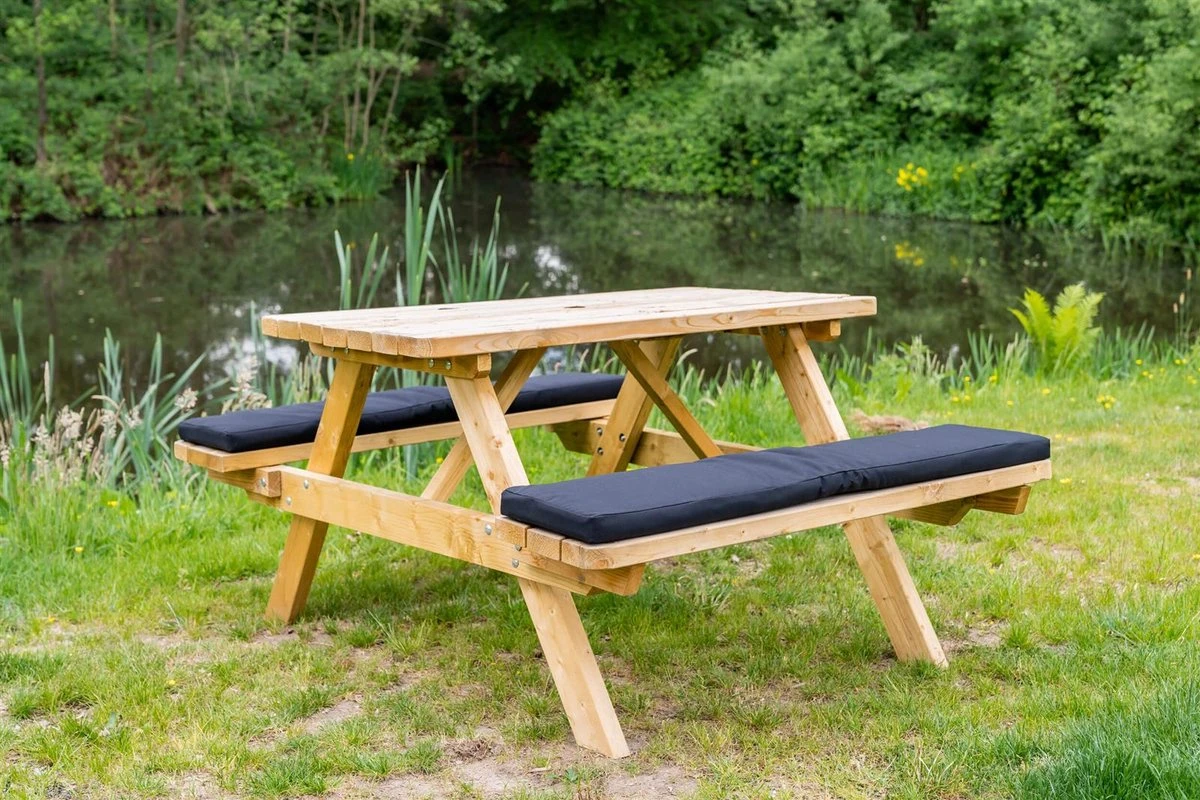 Paquet De Coussins De Table De Pique-nique MaximaVida Noir De Carbone 55 X 27,5 X 5 Cm - Hydrofuge - 2 Pièces 2 Paquet De Coussins De Table De Pique-nique MaximaVida Noir De Carbone 55 X 27,5 X 5 Cm - Hydrofuge - 2 Pièces – Image 2