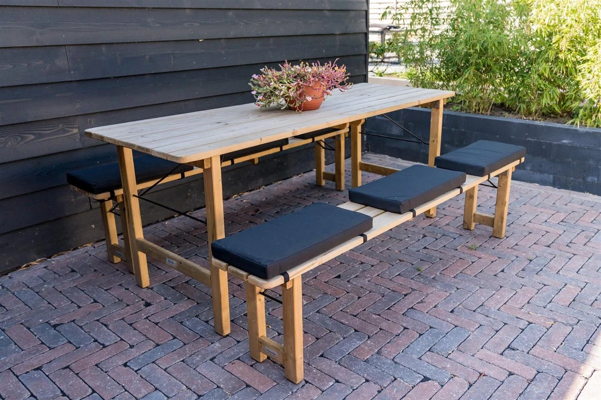 Paquet De Coussins De Table De Pique-nique MaximaVida Noir De Carbone 55 X 27,5 X 5 Cm - Hydrofuge - 6 Pièces 4 Paquet De Coussins De Table De Pique-nique MaximaVida Noir De Carbone 55 X 27,5 X 5 Cm - Hydrofuge - 6 Pièces – Image 4