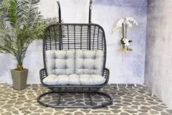 Fauteuil Suspendu 2 Personnes Noir - Fauteuil Suspendu Cocoon - Fauteuil Suspendu Extérieur - Fauteuil Suspendu Avec Support