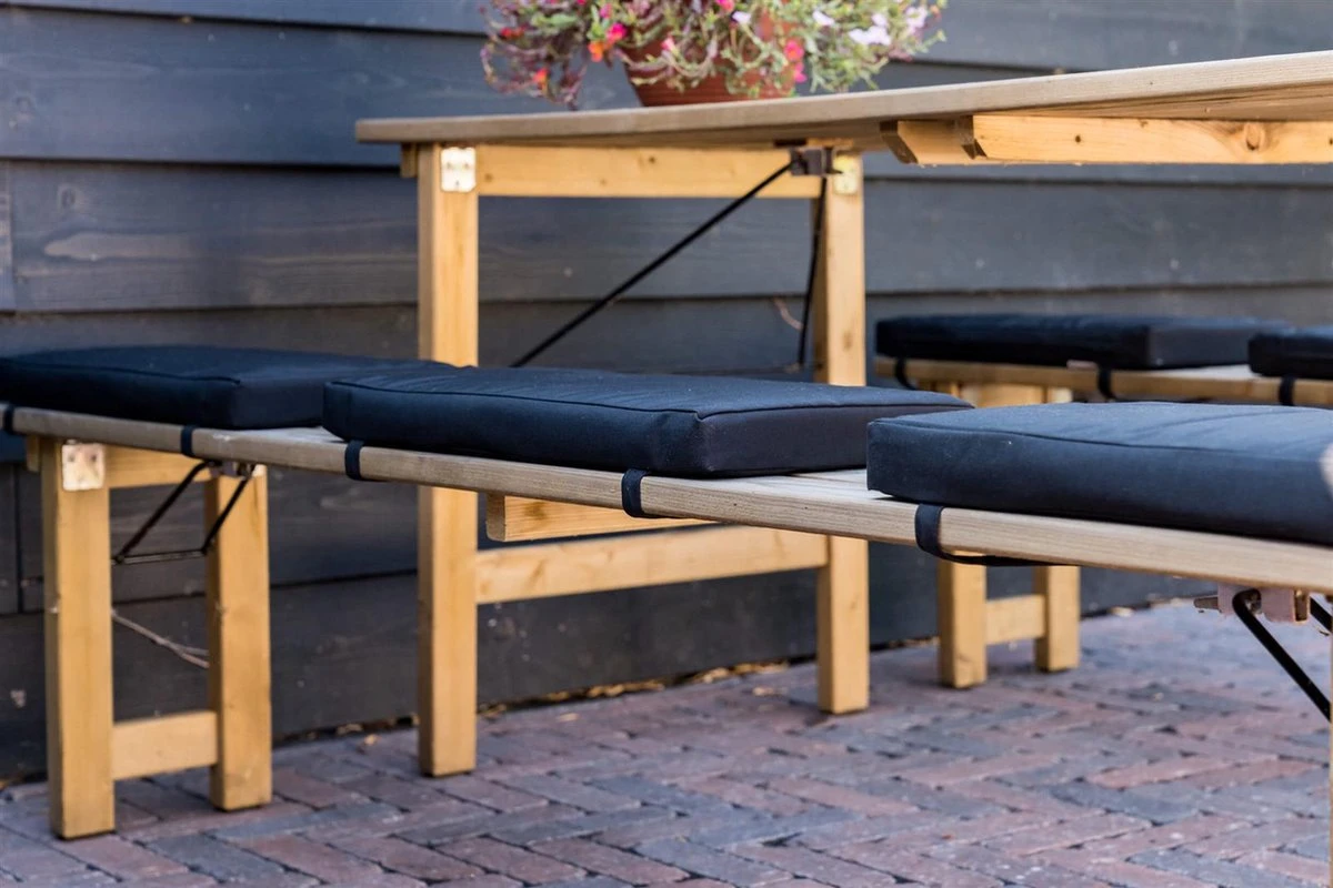 Paquet De Coussins De Table De Pique-nique MaximaVida Noir De Carbone 55 X 27,5 X 5 Cm - Hydrofuge - 6 Pièces 7 Paquet De Coussins De Table De Pique-nique MaximaVida Noir De Carbone 55 X 27,5 X 5 Cm - Hydrofuge - 6 Pièces – Image 7