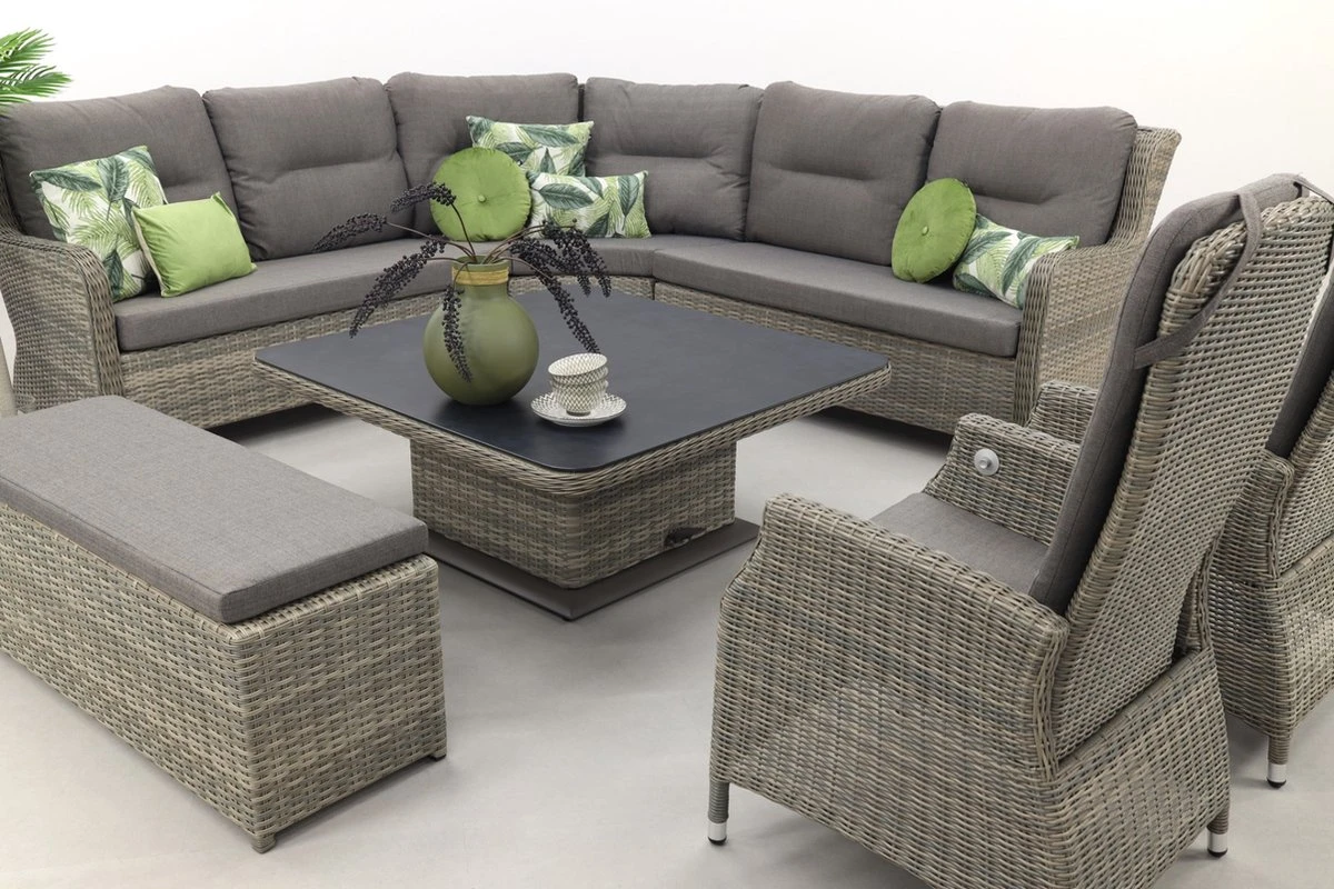 Ensemble De Salle à Manger Lounge Sandigo Avec Canapé D'appoint + 2x Chaise De Jardin Réglable 7 Ensemble De Salle à Manger Lounge Sandigo Avec Canapé D'appoint + 2x Chaise De Jardin Réglable – Image 7