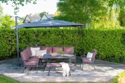 Garden Impressions Sergio Ensemble De Salon à Manger 3 Pièces Gauche - Gris Foncé/rouge -Jardin Meubles Magasin 1200x800 664