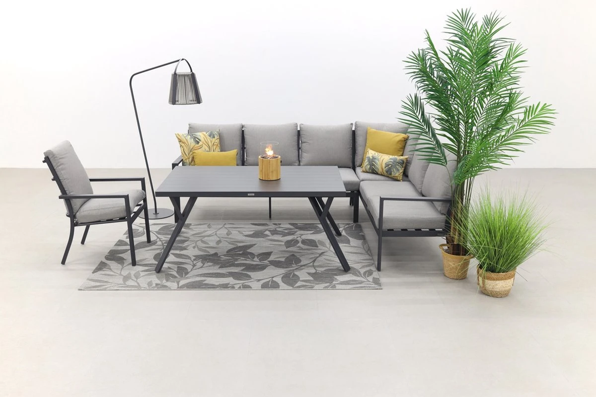 Garden Impressions Senja Salon Salle à Manger 4 Pièces Droite Avec Chaise - Gris Foncé 1 Garden Impressions Senja Salon Salle à Manger 4 Pièces Droite Avec Chaise - Gris Foncé