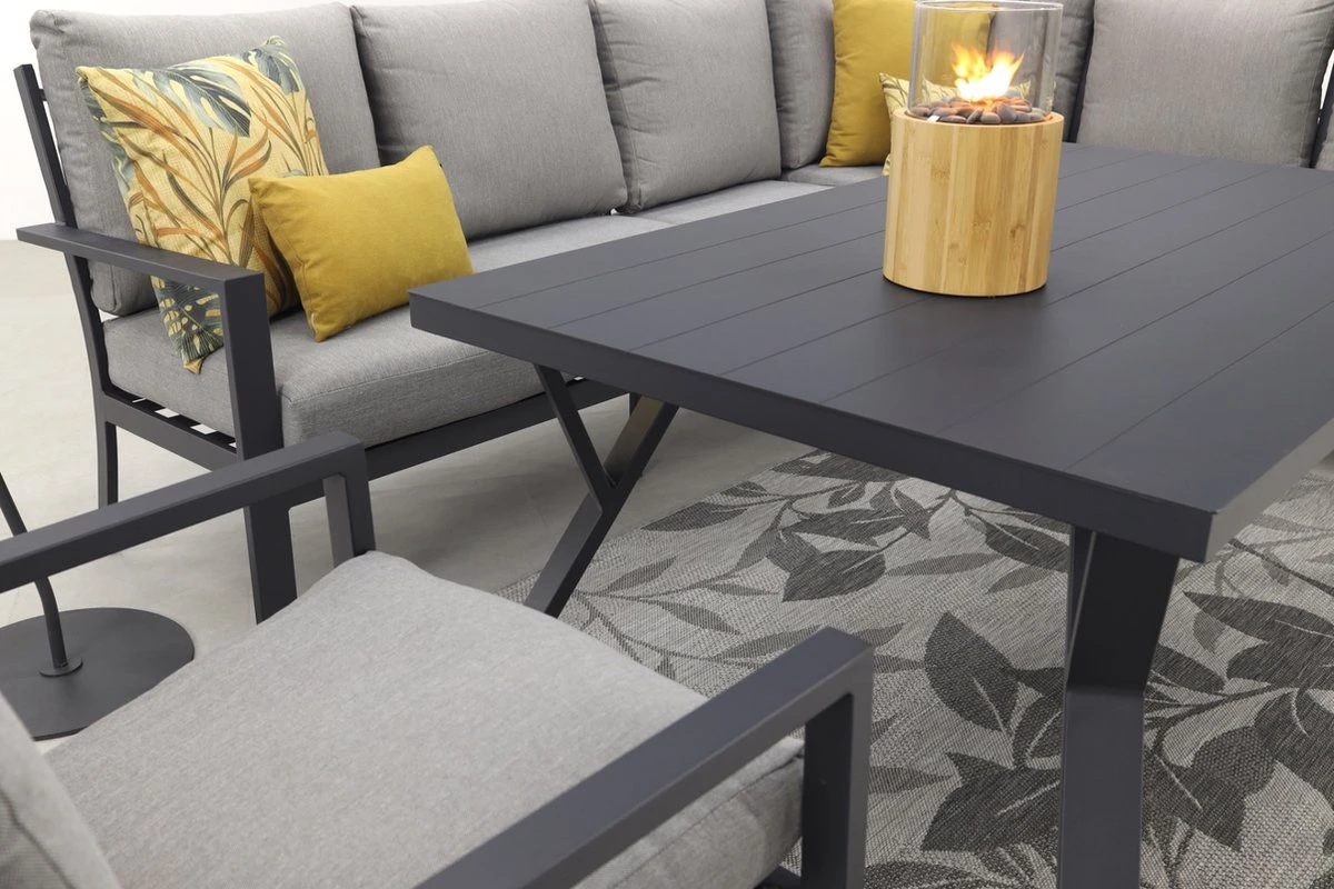 Garden Impressions Senja Salon Salle à Manger 4 Pièces Droite Avec Chaise - Gris Foncé 3 Garden Impressions Senja Salon Salle à Manger 4 Pièces Droite Avec Chaise - Gris Foncé – Image 3