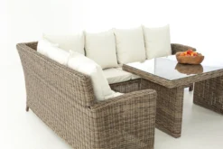 Ensemble De Salle à Manger Clp Bermeo Lounge - Poly Rotin - Couleur De 5 Mm Rotin Nature - Housse Blanc Cassé -Jardin Meubles Magasin 1200x800 688