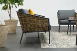 Garden Impressions Bali Ensemble De Salon 5 Pièces - Rotin Naturel - Noir Carbone / Gris Mystique -Jardin Meubles Magasin 1200x800 712