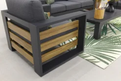 Salon De Jardin Suns Nappa Cross Croisé - MRG Gris Carbone/Keltex 265 X 100 Cm. Teck -Jardin Meubles Magasin 1200x800 721