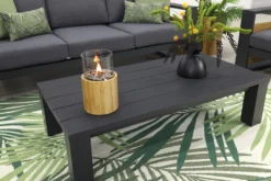 Salon De Jardin Suns Nappa Cross Croisé - MRG Gris Carbone/Keltex 265 X 100 Cm. Teck -Jardin Meubles Magasin 1200x800 722