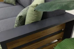 Salon De Jardin Suns Nappa Cross Croisé - MRG Gris Carbone/Keltex 265 X 100 Cm. Teck -Jardin Meubles Magasin 1200x800 725