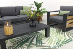 Salon De Jardin Suns Nappa Cross Croisé - MRG Gris Carbone/Keltex 265 X 100 Cm. Teck -Jardin Meubles Magasin 1200x800 731