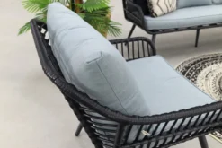 Garden Impressions Ensemble Fauteuil-canapé Margriet - Noir Carbone/Gris Menthe - 5 Pièces -Jardin Meubles Magasin 1200x800 738