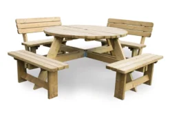 Table De Pique-nique Ronde De Luxe En Bois MaximaVida Tallinn 140 Cm - Dégagement Supplémentaire Pour Les Jambes -Jardin Meubles Magasin 1200x800 74