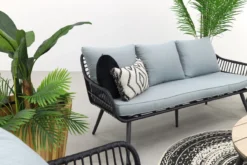 Garden Impressions Ensemble Fauteuil-canapé Margriet - Noir Carbone/Gris Menthe - 5 Pièces -Jardin Meubles Magasin 1200x800 742