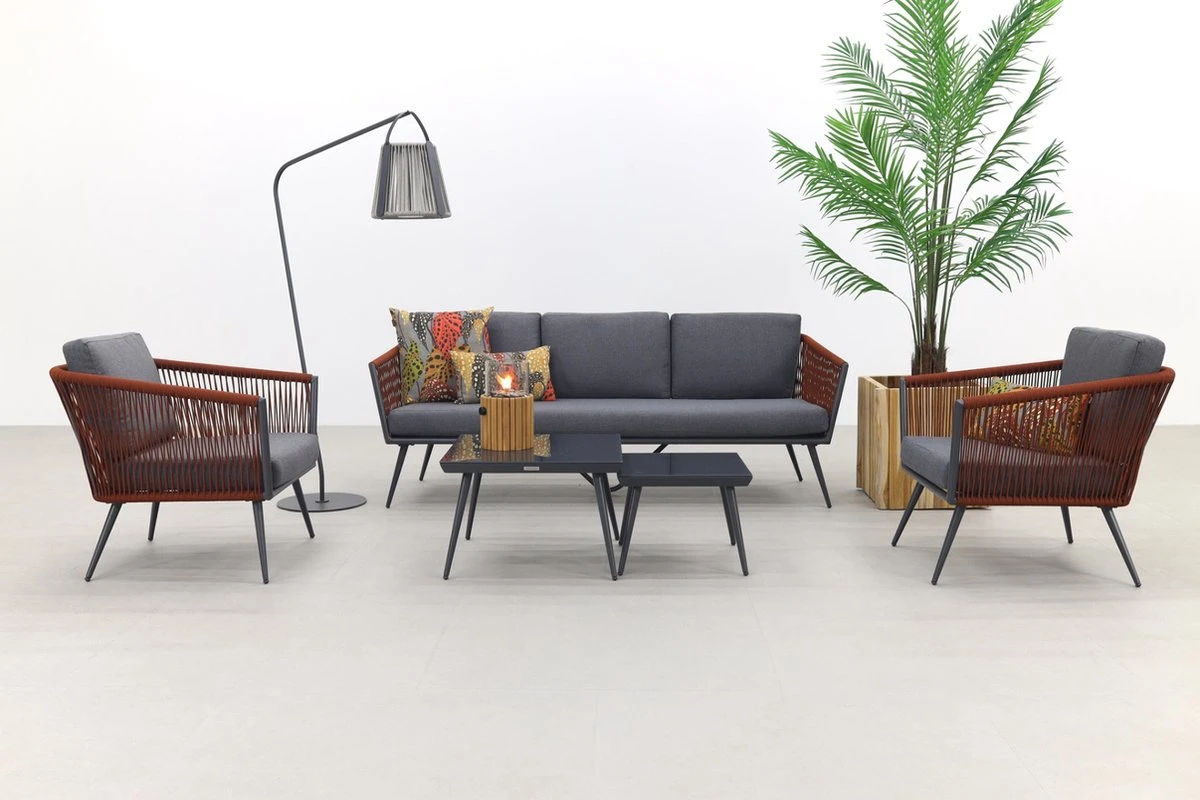 Garden Impressions Ensemble De Salon Canberra 5 Pièces - Corde - Gris Foncé/rouge/gris Clair 11 Garden Impressions Ensemble De Salon Canberra 5 Pièces - Corde - Gris Foncé/rouge/gris Clair – Image 11