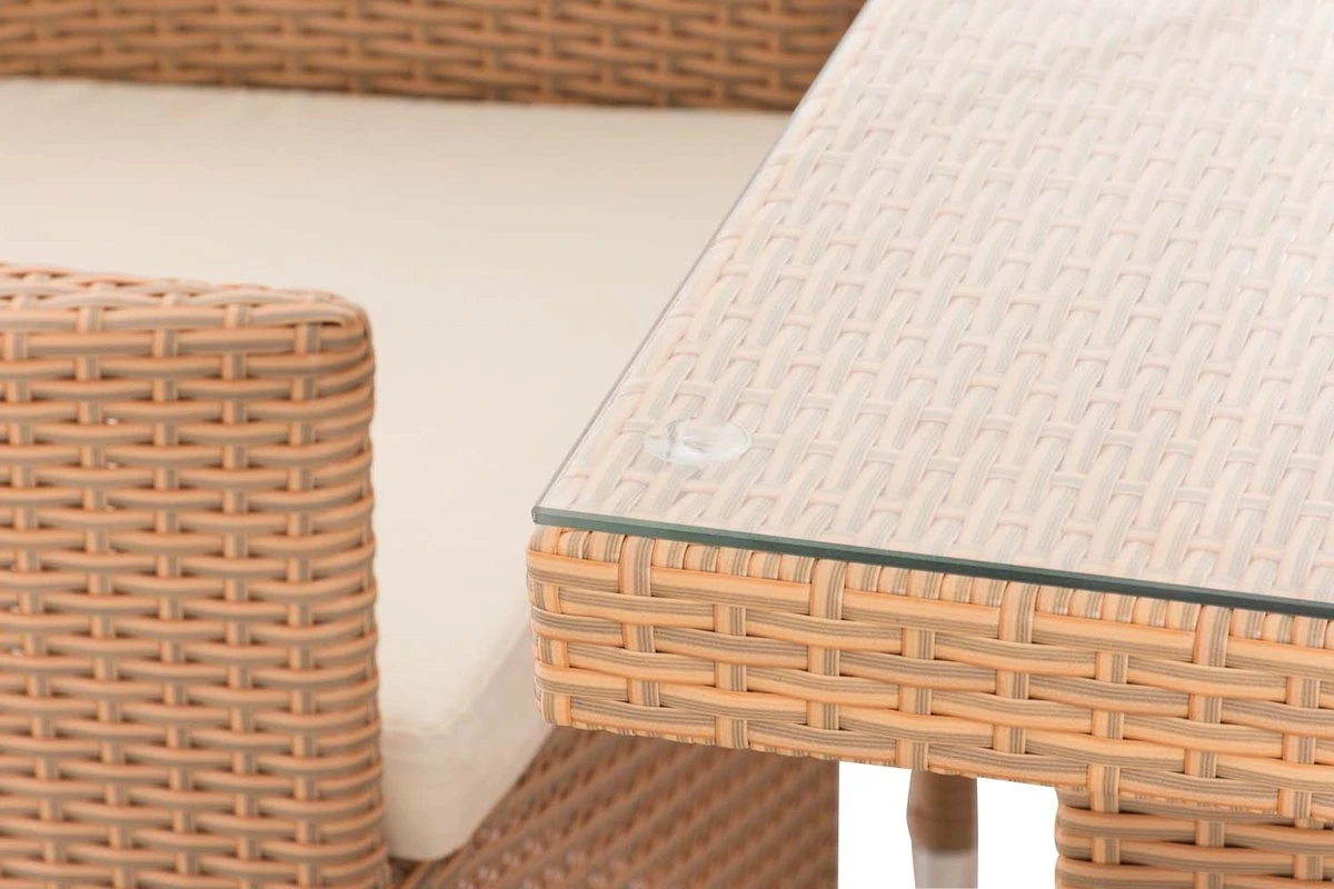 Ensemble De Jardin Clp Avignon - Poly Rotin - Sable - Couverture Coloris Blanc Cassé 4 Ensemble De Jardin Clp Avignon - Poly Rotin - Sable - Couverture Coloris Blanc Cassé – Image 4