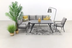 Garden Impressions Senja Ensemble De Salle à Manger Lounge 4 Pièces Gauche Avec Chaise - Gris Foncé