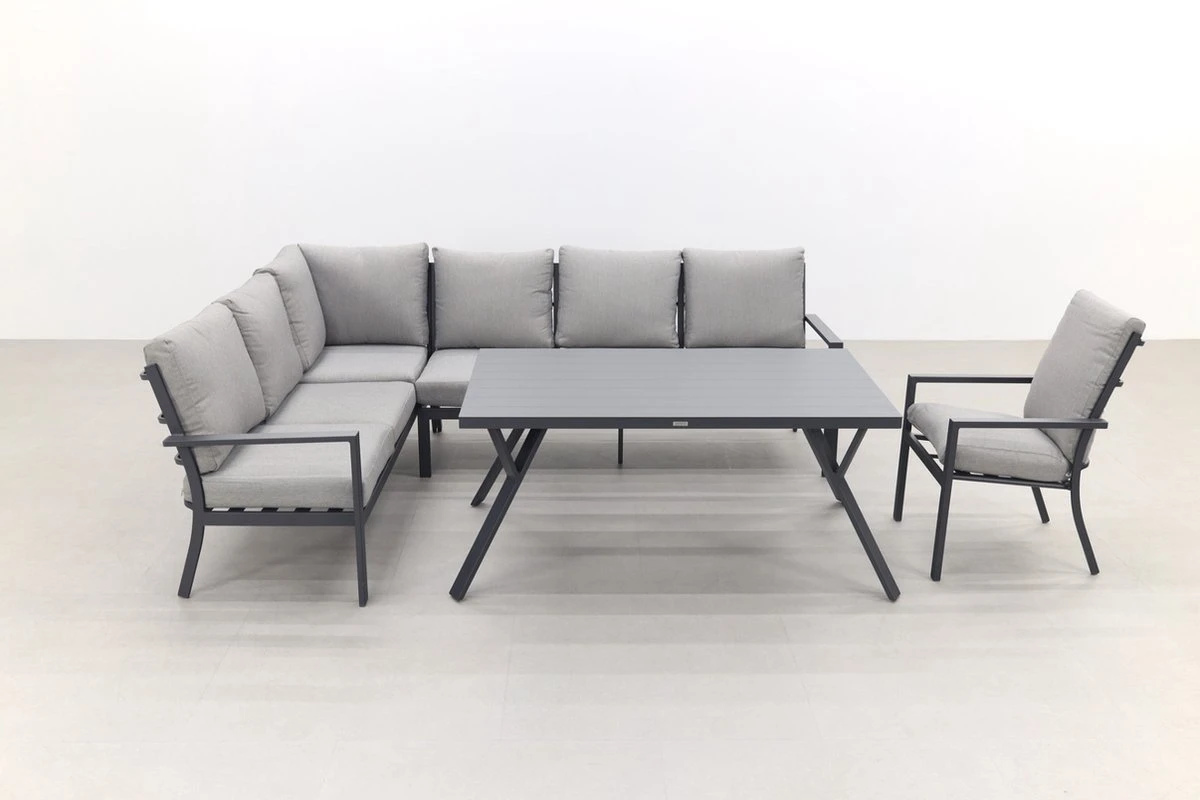 Garden Impressions Senja Ensemble De Salle à Manger Lounge 4 Pièces Gauche Avec Chaise - Gris Foncé 4 Garden Impressions Senja Ensemble De Salle à Manger Lounge 4 Pièces Gauche Avec Chaise - Gris Foncé – Image 4