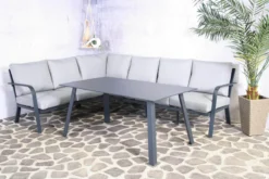 Sens- Ensemble De Salle à Manger Line Sanchez - Anthracite - Résistant Aux Intempéries