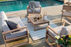 NATERIAL - Salon De Jardin SOLARIS - Salon De Jardin Avec Coussins - 4 Personnes 1 Canapé Extérieur 2 Places - 2 Fauteuils De Jardin - 1 Table Basse Extérieur 80x55x28 Cm - Beige - Acacia - FSC -Jardin Meubles Magasin 1200x800 831