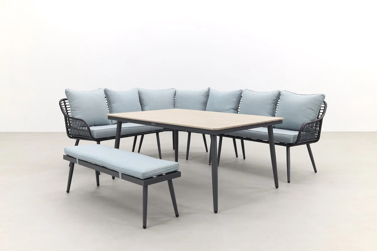 Garden Impressions Ensemble De Salle à Manger Margriet - Noir Carbone/Gris Menthe - 6 Pièces 7 Garden Impressions Ensemble De Salle à Manger Margriet - Noir Carbone/Gris Menthe - 6 Pièces – Image 7