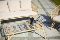 Lisomme De Salon En Rotin Lisomme Camilla - Avec Coussins D'assise - 4 Pièces - Sable -Jardin Meubles Magasin 1200x800 842