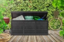 Boîte De Rangement Coussin De Jardin | Boîte De Rangement En Plastique Noir Pour Extérieur De 320 Litres -Jardin Meubles Magasin 1200x800 869