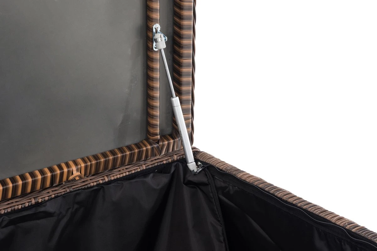 Opbergbox En Rotin XL - 148 X 85 X 84 Cm Marron - Boîte à Coussins De Jardin - Imperméable - Avec Couvercle - Pour L'intérieur & L'extérieur - Boîte De Jardin 3 Opbergbox En Rotin XL - 148 X 85 X 84 Cm Marron - Boîte à Coussins De Jardin - Imperméable - Avec Couvercle - Pour L'intérieur & L'extérieur - Boîte De Jardin – Image 3