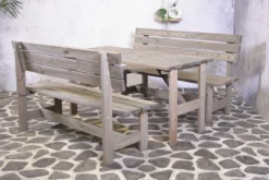 Set Pique-Nique Tyrol Avec Dossiers Table Entrée Ouverte + 2 Canapés 150cm Bois Certifié FSC® 4 Personnes Gris Wash 17 Set Pique-Nique Tyrol Avec Dossiers Table Entrée Ouverte + 2 Canapés 150cm Bois Certifié FSC® 4 Personnes Gris Wash -Jardin Meubles Magasin 1200x804 6