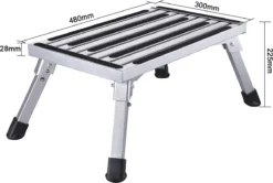HDM 47 X 30 X 23 Cm Aluminium 1 Niveau Capacité De Charge 150 Kg Pour Cuisine, Salle De Bain, Camping Et Plus Tabouret Pliant Avec Tapis Antidérapant -Jardin Meubles Magasin 1200x805 4