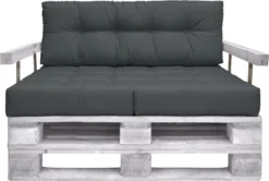 Beautissu Elements - Set De Coussins Palette - 1x Coussin D'Assise 120x80 Cm & 1x Coussin De Dossier 120x40 Cm - Grijs Graphite -Jardin Meubles Magasin 1200x805 5