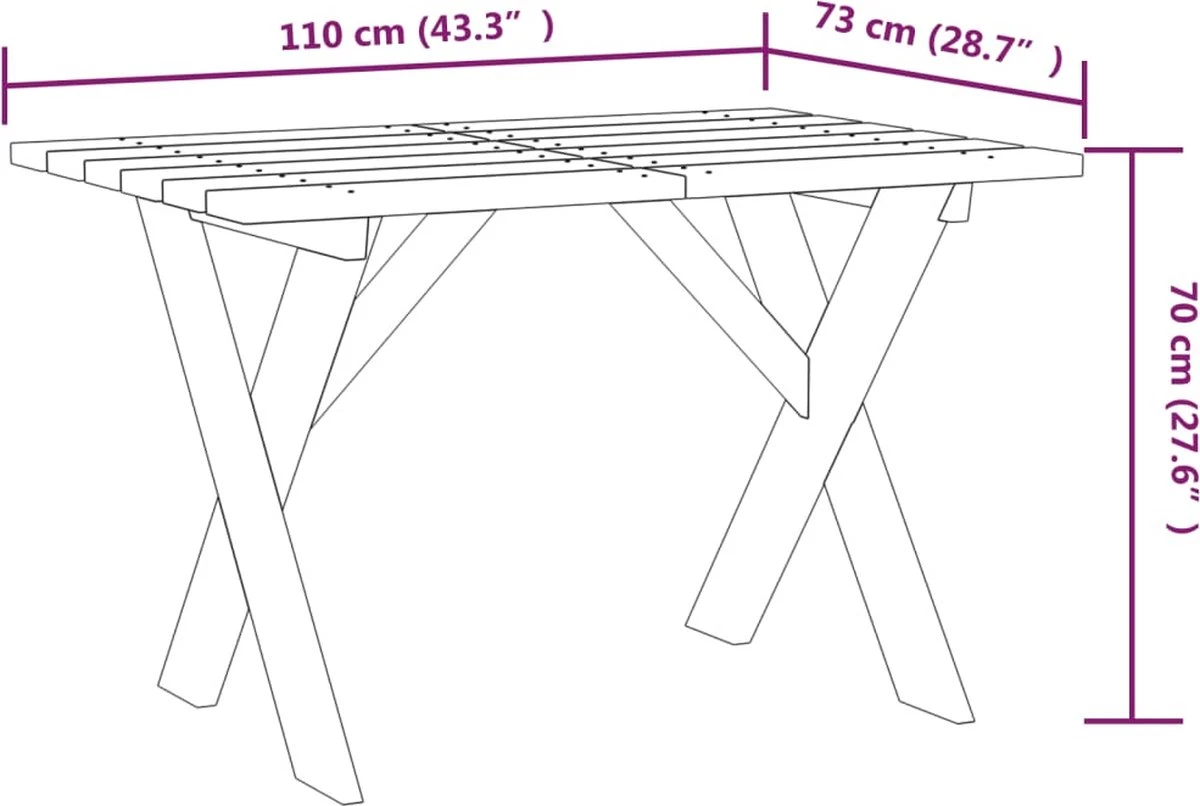 Prolenta Premium - Table De Jardin 110x73x70 Cm Pin Imprégné - Table - Table De Jardin - Tables De Tables De Jardin 6 Prolenta Premium - Table De Jardin 110x73x70 Cm Pin Imprégné - Table - Table De Jardin - Tables De Tables De Jardin – Image 6