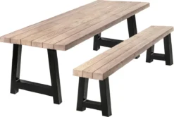 Salon De Jardin Douglas | Table De Jardin 280 X 100 + Banc De Jardin - Pieds En A + Forfait Maintenance Gratuite Temporaire - Y Compris Montage Professionnel