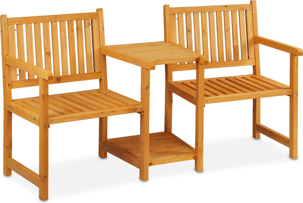 Banc De Jardin Relaxdays Avec Table - 2 Personnes - Banc D'extérieur En Bois - Banc De Balcon Romantique 6 Banc De Jardin Relaxdays Avec Table - 2 Personnes - Banc D'extérieur En Bois - Banc De Balcon Romantique – Image 6