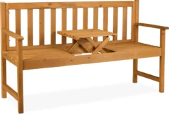 Banc De Jardin Relaxdays Avec Table - Banc D'extérieur En Bois - Banc De Balcon Romantique - Mobilier De Jardin -Jardin Meubles Magasin 1200x810