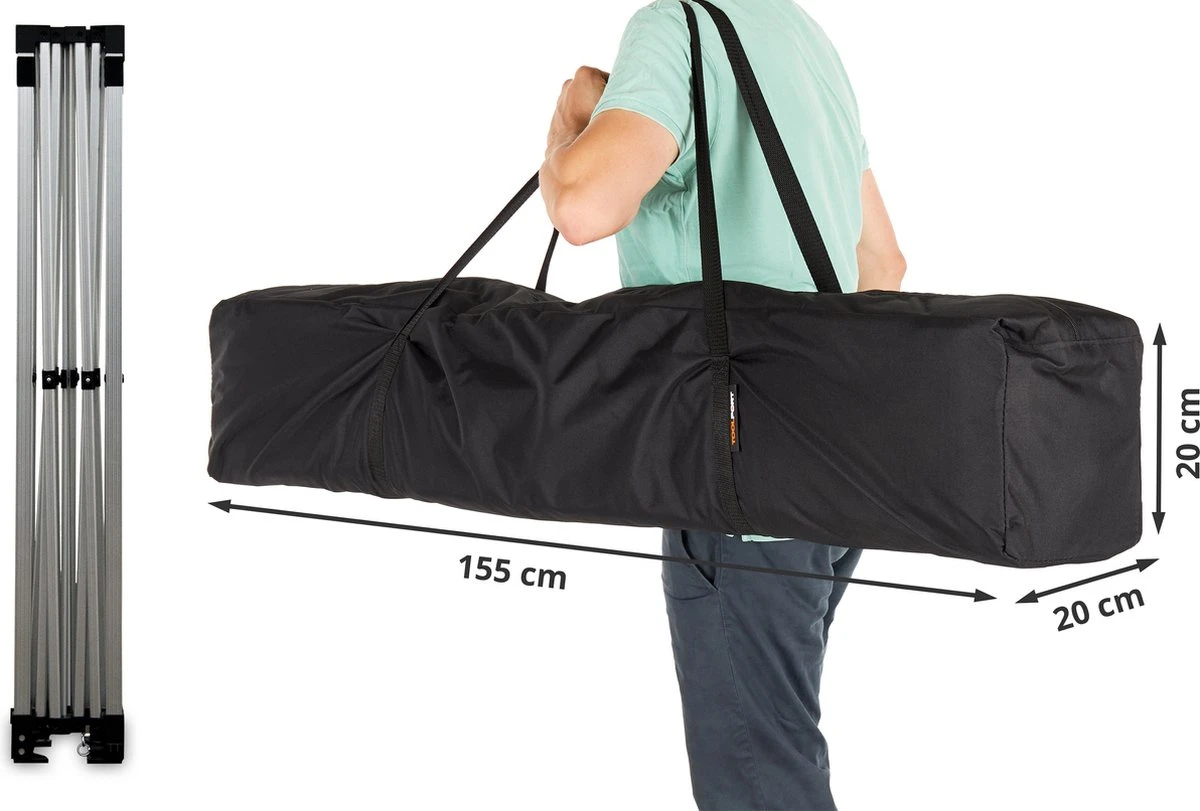 Pavillon Pliant, Tente Pliante, 3 X 3 M, 4 Parties Latérales 32 Mm, Pavillon En Aluminium, Tente De Réception, PES300, 100 % étanche, Blanc 3 Pavillon Pliant, Tente Pliante, 3 X 3 M, 4 Parties Latérales 32 Mm, Pavillon En Aluminium, Tente De Réception, PES300, 100 % étanche, Blanc – Image 3