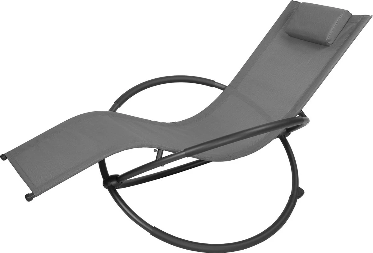Chaise à Bascule Kamyra® Pour Extérieur - Chaise Longue, Chaise De Jardin, Chaise Longue - Résistant Aux Intempéries Et Confortable - 152x53x88 Cm - Grijs 5 Chaise à Bascule Kamyra® Pour Extérieur - Chaise Longue, Chaise De Jardin, Chaise Longue - Résistant Aux Intempéries Et Confortable - 152x53x88 Cm - Grijs – Image 5