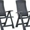 Prolenta Premium - Chaises De Jardin 2 Pcs Réglables En Plastique De Couleur Anthracite