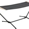 Hamac Avec Cadre Robuste Ensemble Toile Et Support Capacité De Charge 120 Kg Pour Intérieur Extérieur Acier Coton Polyester 200 X 100 Cm Noir Gris Foncé [en.casa]