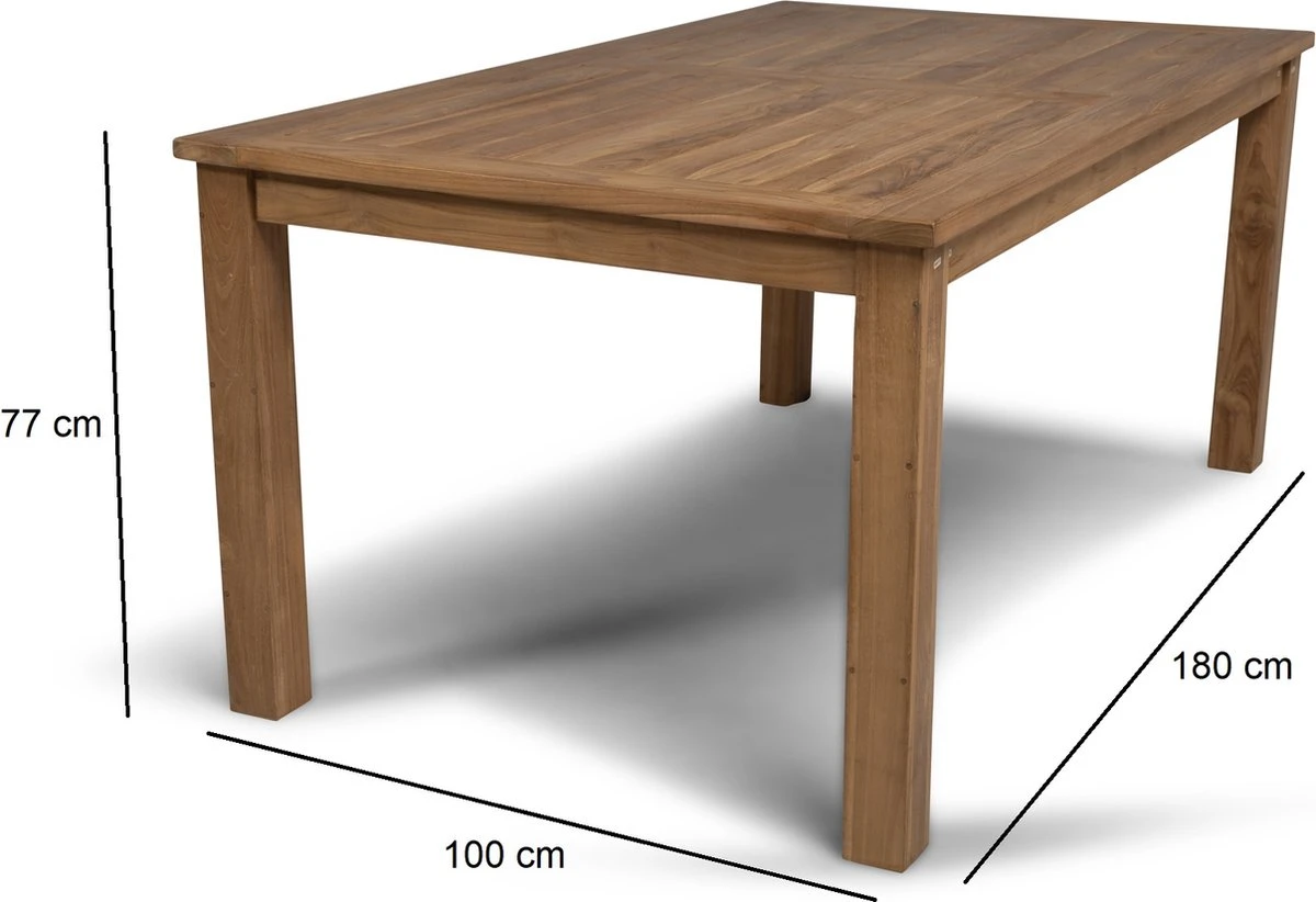 Seine | Table De Jardin / Table à Manger Pour 4 Personnes | 180 X 100 Centimètres | Rectangulaire | Bois De Teck | Pour L'extérieur 4 Seine | Table De Jardin / Table à Manger Pour 4 Personnes | 180 X 100 Centimètres | Rectangulaire | Bois De Teck | Pour L'extérieur – Image 4