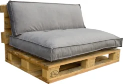 Coussins Pour Palettes In The Mood Royal - Zone Du Dossier Et De L'assise - L120 X L80 / 40 X H12 Cm - Velours - Gris Clair