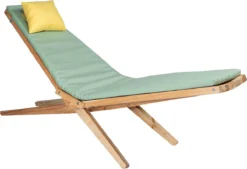 Weltevree - Woodlounger - Chaise Longue De Jardin, Chaise Longue D'extérieur, Chaise Longue Pliable - Ensemble Matras Et Coussin Moelleux - Hauteur Réglable - Bois De Mélèze Durable