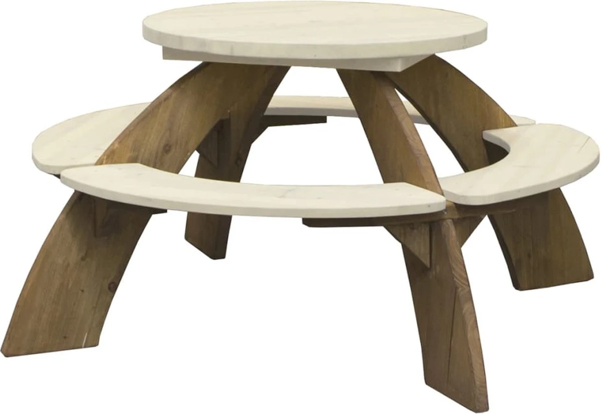 AXI Orion Table Pique Nique Enfant Ronde En Bois Marron & Blanc - Table Picnic Avec Parasol Pour Le Jardin 3 AXI Orion Table Pique Nique Enfant Ronde En Bois Marron & Blanc - Table Picnic Avec Parasol Pour Le Jardin – Image 3
