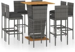 Prolenta Premium - Ensemble De Bar De Jardin 9 Pièces Avec Coussins Poly Rotin Gris 18 Prolenta Premium - Ensemble De Bar De Jardin 9 Pièces Avec Coussins Poly Rotin Gris -Jardin Meubles Magasin 1200x827 4