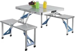 Table De Pique-nique Pliable NordFalk 4 Personnes - Table / Table De Camping En Aluminium 123x87x66 Cm