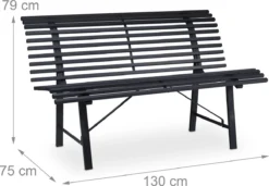 Relaxdays Banc De Jardin 2 Personnes - Banc D'extérieur Résistant Aux Intempéries - Banc De Parc Acier - Banc D'extérieur -Jardin Meubles Magasin 1200x829 2