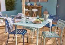 GENERIC - Table De Jardin Rectangulaire CAFE - 4 à 6 Personnes - L. 120 X L. 70 X H. 73,5 Cm - Plateau Aluminium - Structure Acier - Vert Agave - Table De Terrasse - Table à Manger -Jardin Meubles Magasin 1200x829 3