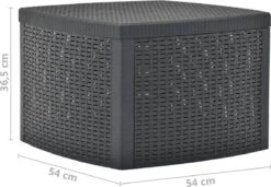 Boîte De Rangement Pour Table De Jardin Naturn Living™ - Aspect Rotin | 54x54x39.5cm | Boîte De Rangement Résistante Aux Intempéries | Oreiller étanche | Stockage De Jardin | Gris -Jardin Meubles Magasin 1200x830 3