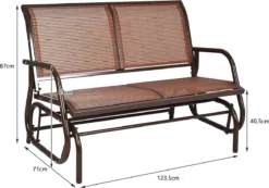 Banc Balançoire D'extérieur, Banc De Jardin, Balançoire De Jardin, Banc 2 Places, Banc De Parc, Banc De Patio Confortable Pour 2 Personnes, Siège De Jardin En Acier, Chaise De Jardin Pour Terrasse, Jardin, Pelouse (marron -Jardin Meubles Magasin 1200x839