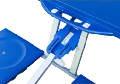 Outsunny Table De Camping En Aluminium Banc De Pique-nique Groupe De Sièges Ensemble De Camping 4 Places Pliable Bleu 01-0009 -Jardin Meubles Magasin 1200x840